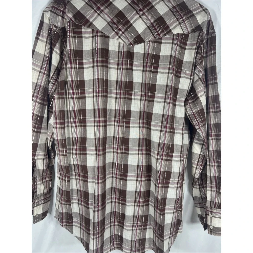 Rustler Wrangler Pearl Snap Long‎ Sleeved Shirt  Large Western Shirt